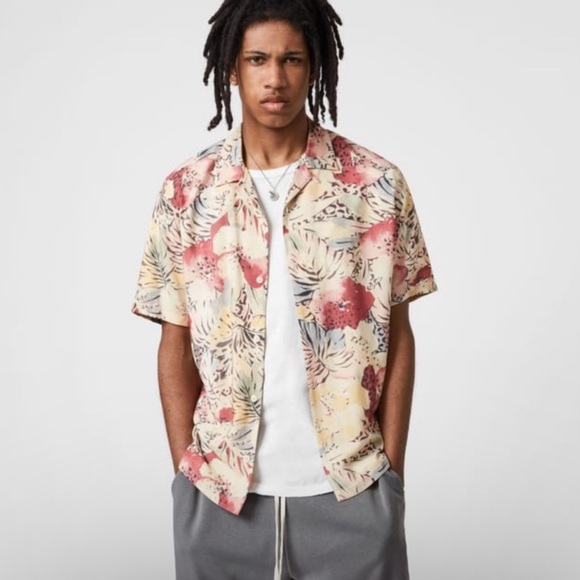 All Saints Other - Allsaints Wailea short sleeve casual Hawaiian button down Shirt men’s Size Large